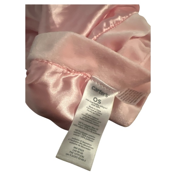 Carters Pink Mouse Bow Satin Security Blanket Rattle Red Striped Ears Lovey - Picture 5 of 6
